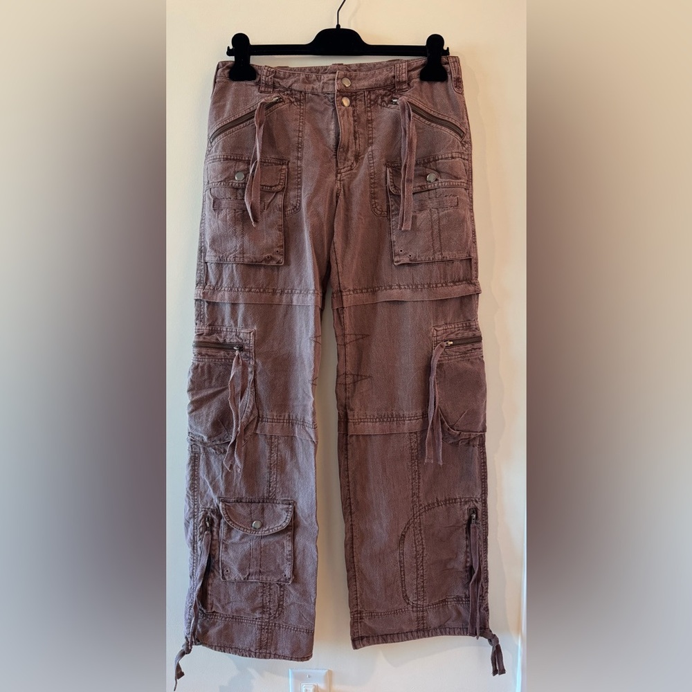 Free people washed Purple Cargo Pants